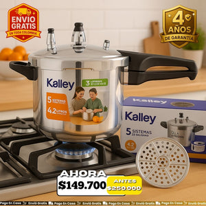 🥘 Olla a Presión Kalley 4.2 Litros – Cocina Rápido, Rico y Seguro