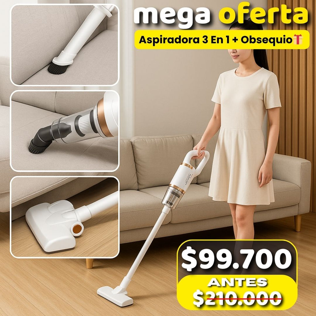 🧹 Aspiradora 3 en 1 Inalámbrica – Potencia, Comodidad y Libertad al Limpiar