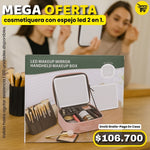 💄✨ Cosmetiquera con Espejo LED 2 en 1